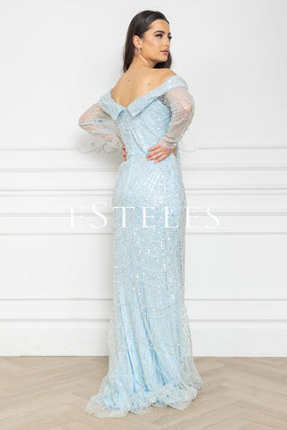 Nagina Off Shoulder - Sky Blue